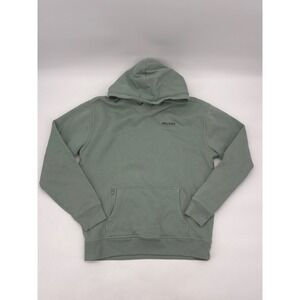 Hollister Mens Relaxed Fit Hoodie Sage Green Embroidered Logo Zip Pocket Medium